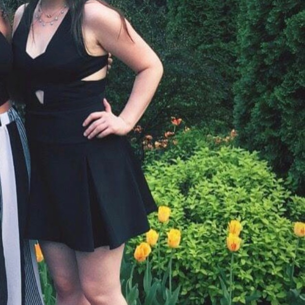 BCBG Black Cocktail Dress with Cutouts
